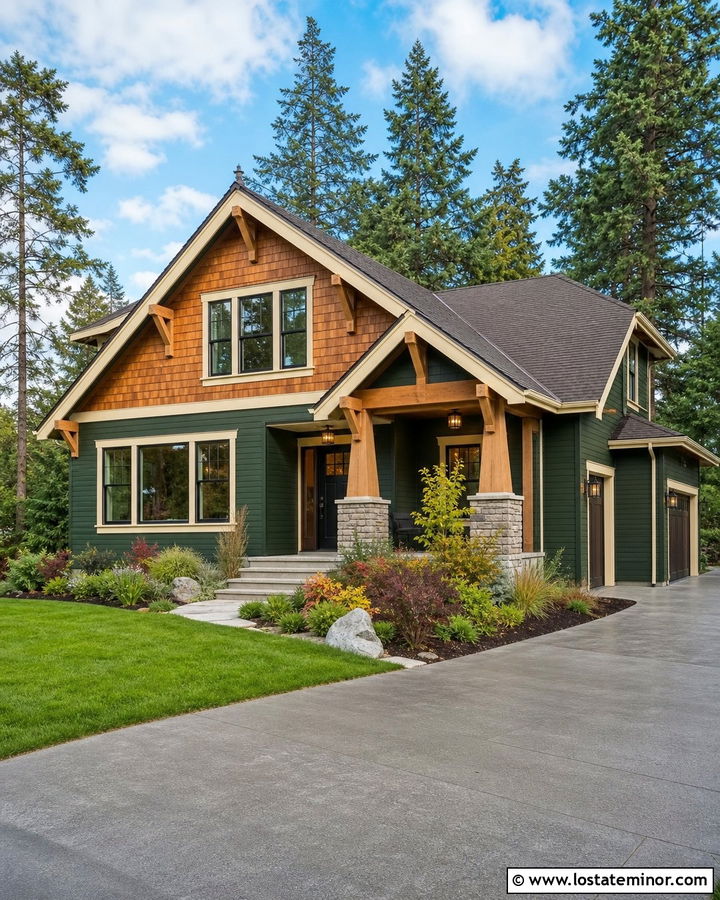 Forest Green House With Red Cedar Shingles - 30 Forest Green House Design With Shingles Ideas