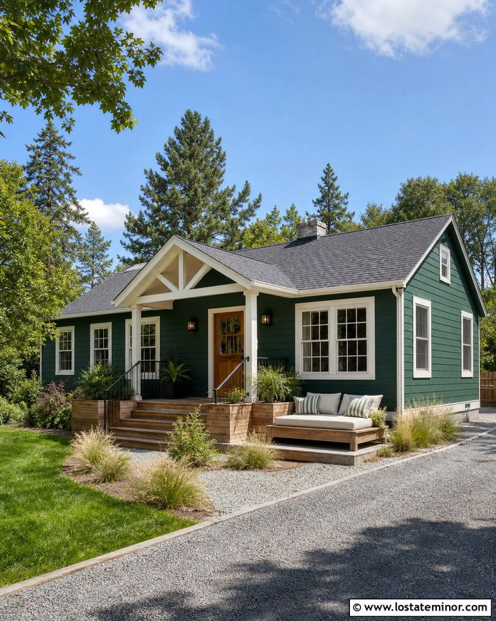 Forest Green House With Rustic Pallet Daybed - 30 Forest Green House Design With Daybed Ideas