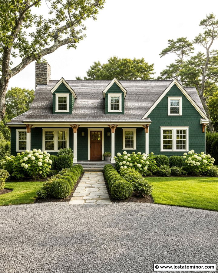 Forest Green House With Shake Siding - 30 Forest Green House Design With Accents Ideas