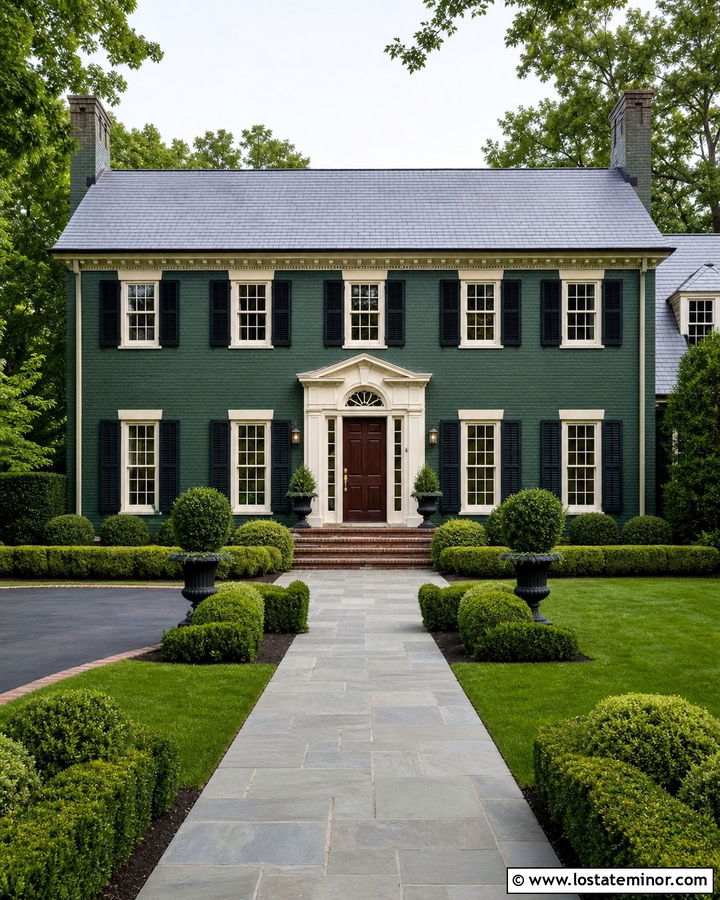 Forest Green House With Sidelight Front Door - 30 Forest Green House Design With Front Door Ideas
