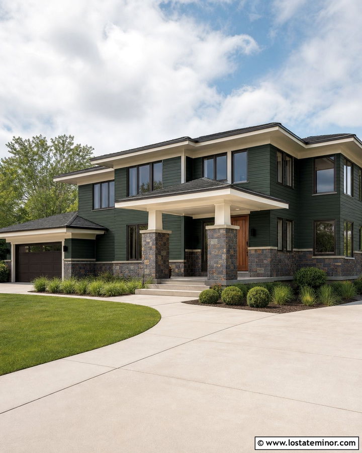 Forest Green House With Slate Wainscoting - 30 Forest Green House Design With Wainscoting Ideas