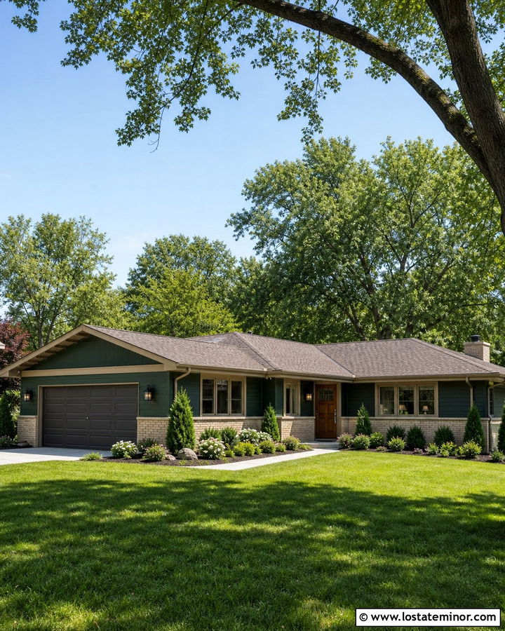 Forest Green House With Tan Accents - 30 Forest Green House Design With Accents Ideas