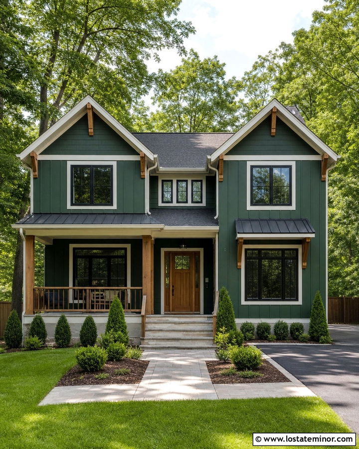 Forest Green House With Twin Front Gables - 30 Forest Green House Design With Gables Ideas