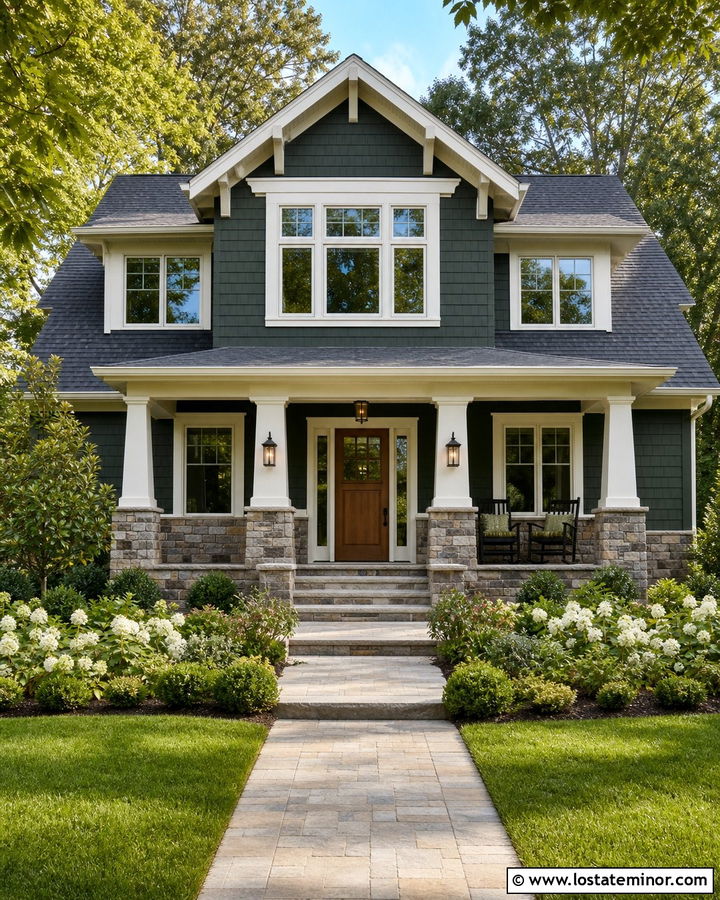 Forest Green House With Wainscoting And White Trim - 30 Forest Green House Design With Wainscoting Ideas