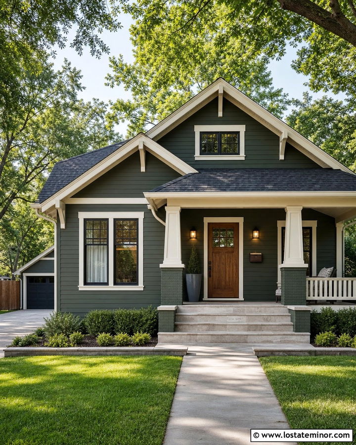 Forest Green House With Wall Mounted Mailbox - 30 Forest Green House Design With Mailbox Ideas