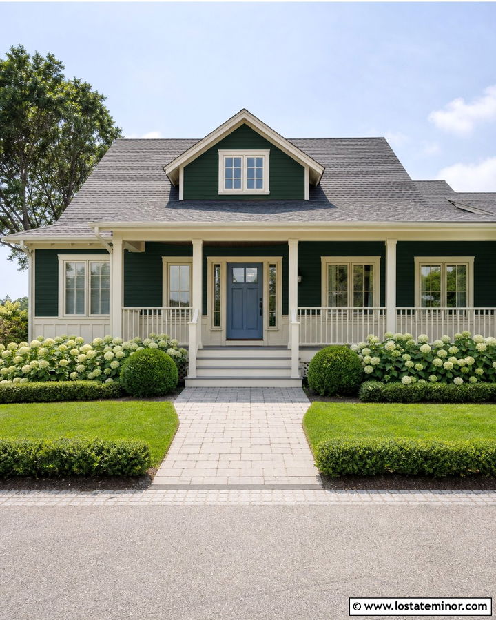 Forest Green House With White Panel Wainscoting - 30 Forest Green House Design With Wainscoting Ideas