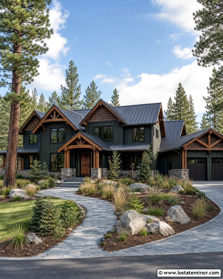 Forest Green Mountain House With Cedar Shake - 30 Forest Green House Design With Cedar Shake Ideas