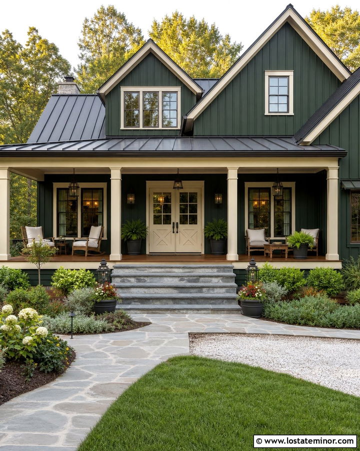 Forest Green Porch House With Double Dutch Doors - 30 Forest Green House Design With Dutch Door Ideas