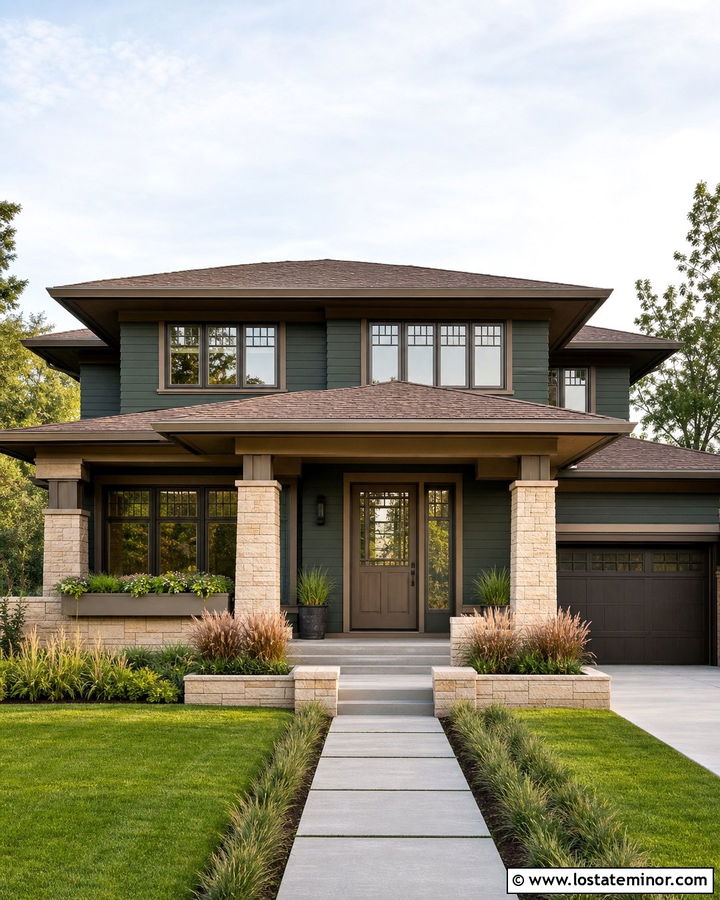 Forest Green Prairie House With Bronze Dutch Door - 30 Forest Green House Design With Dutch Door Ideas