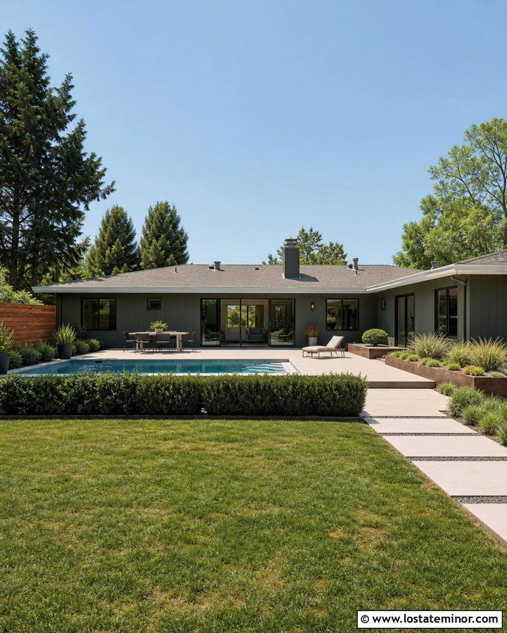 Forest Green Ranch House With Plunge Pool - 30 Forest Green House Design With Swimming Pool Ideas
