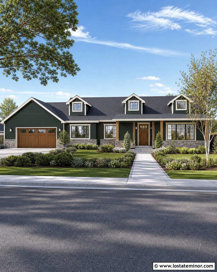 Forest Green Ranch With False Dormers - 30 Forest Green House Design With Dormers Ideas
