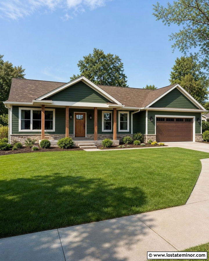 Forest Green Ranch With Front Gables - 30 Forest Green House Design With Gables Ideas