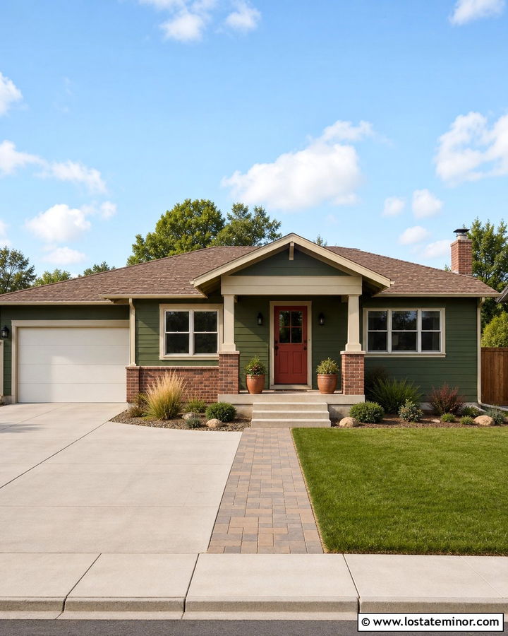 Forest Green Ranch With Red Dutch Door - 30 Forest Green House Design With Dutch Door Ideas