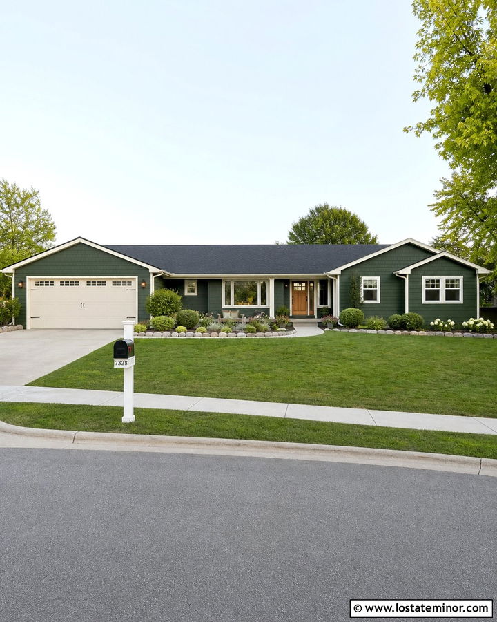 Forest Green Ranch With White Mailbox - 30 Forest Green House Design With Mailbox Ideas