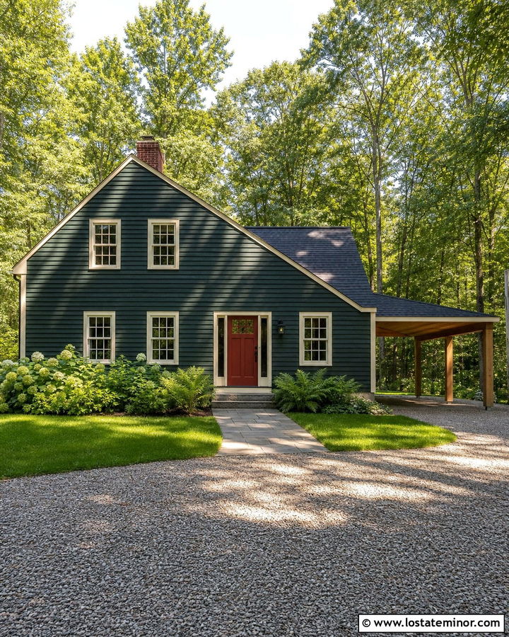 Forest Green Saltbox House With Lean To Carport - 30 Forest Green House Design With Carport Ideas