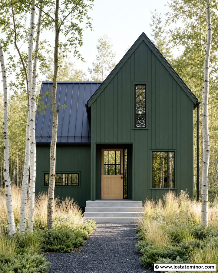 Forest Green Scandinavian House With Oak Dutch Door - 30 Forest Green House Design With Dutch Door Ideas