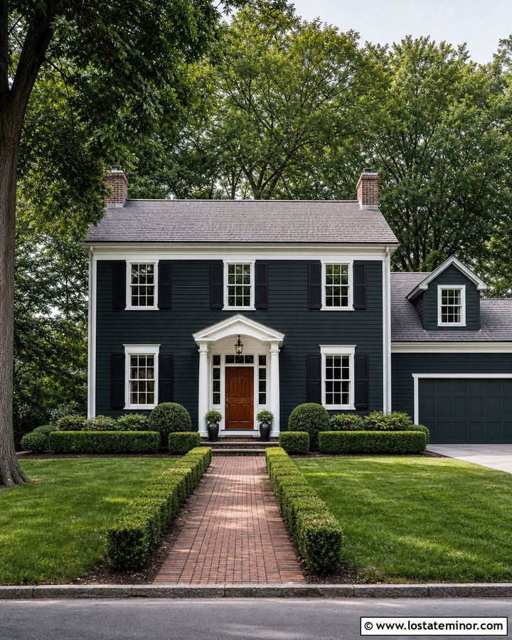 Forest Green Siding On A Colonial House - 30 Forest Green House Design With Siding Ideas