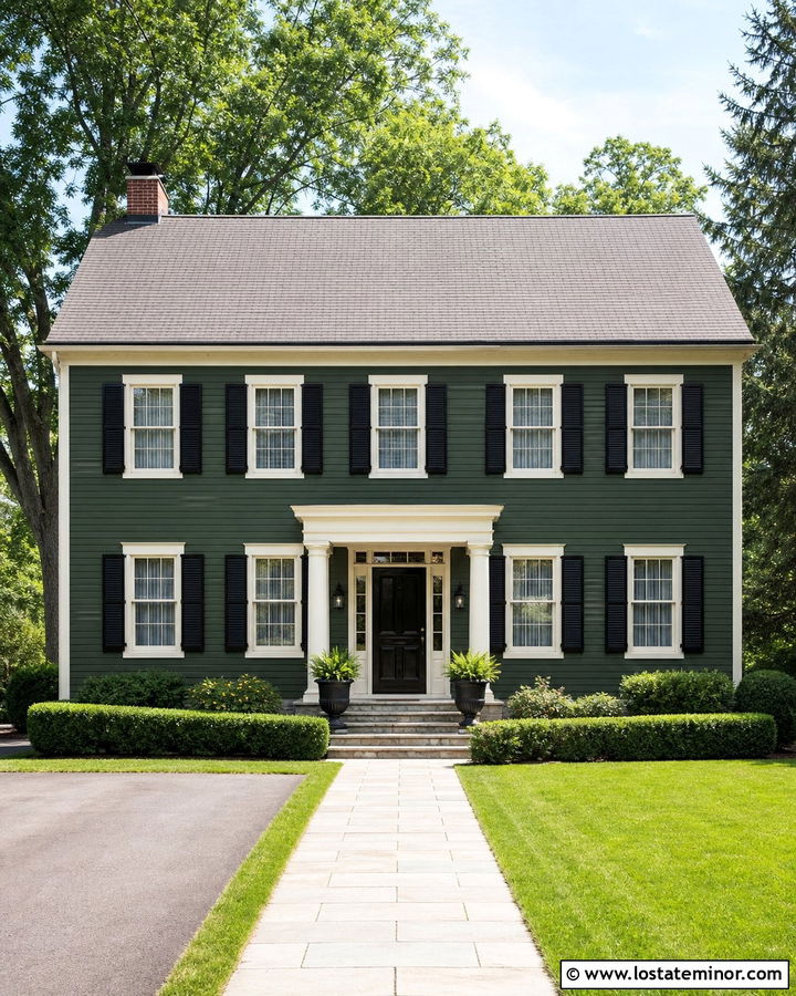 Forest Green Siding With Black Shutters - 30 Forest Green House Design With Siding Ideas