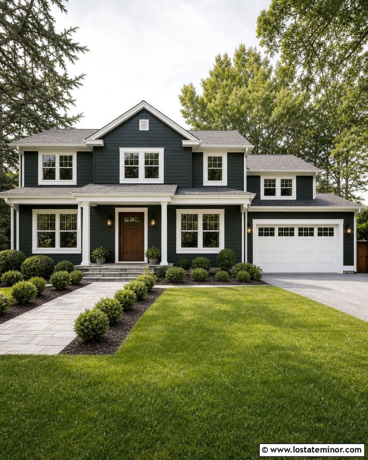 Forest Green Siding With White Trim - 30 Forest Green House Design With Siding Ideas