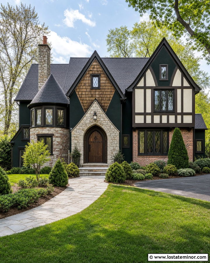 Forest Green Tudor With Cedar Shake - 30 Forest Green House Design With Cedar Shake Ideas