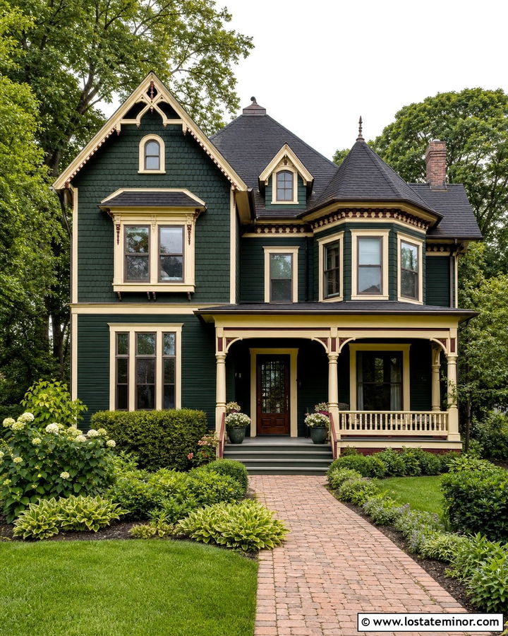 Forest Green Victorian With Cedar Shake - 30 Forest Green House Design With Cedar Shake Ideas