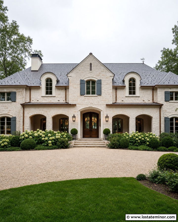 French Country Stone House With Arched Dormers - 30 Stone House Design With Dormers Ideas