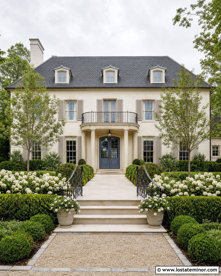 French Country Stone House With Front Porch - 30 Stone House Design With Front Porch Ideas