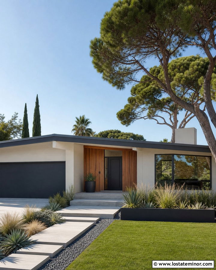 Gossamer Veil House With Charcoal Storm Door - 30 Greige House Design With Storm Door Ideas