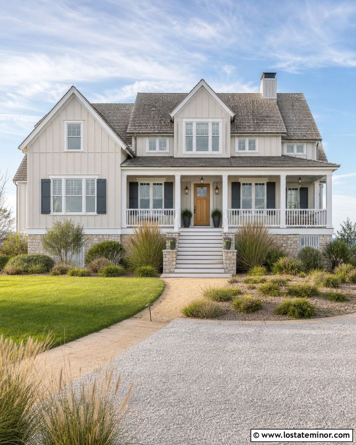 Greige Board And Batten Coastal House - 30 Greige House Design With Board and Batten Ideas