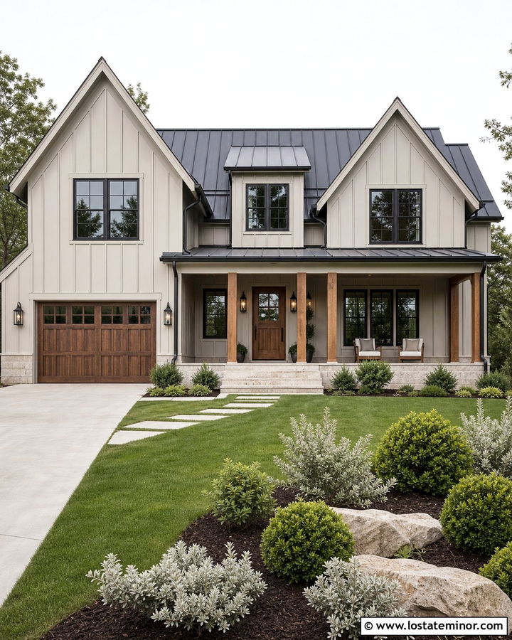Greige Board And Batten Modern Farmhouse - 30 Greige House Design With Board and Batten Ideas