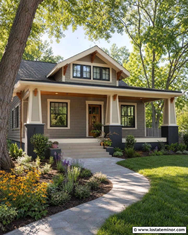 Greige Bungalow With Cedar Shake Siding - 30 Greige House Design With Cedar Shake Ideas