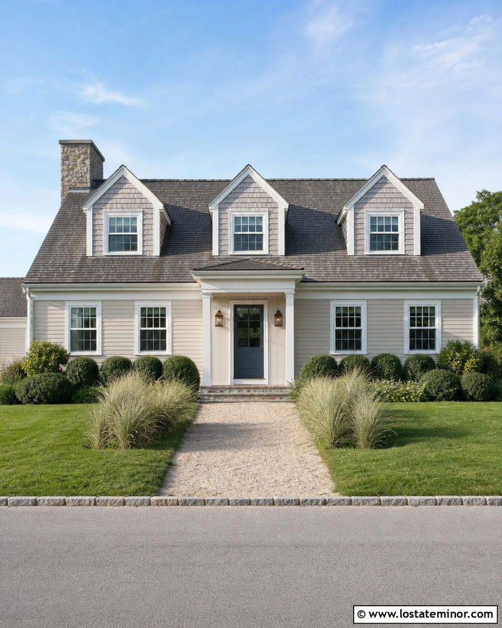 Greige Cape Cod House With Weathered Cedar Shakes - 30 Greige House Design With Cedar Shake Ideas