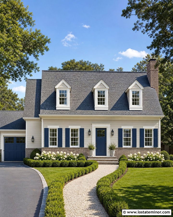 Greige Cape Cod With Gray Brick Wainscoting - 30 Greige House Design With Wainscoting Ideas