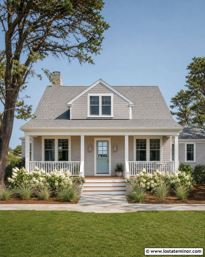 Greige Coastal House With Aqua Dutch Door - 30 Greige House Design With Dutch Door Ideas