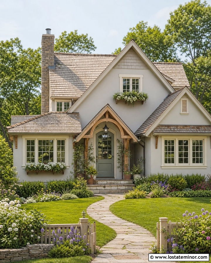 Greige Cottage With Cedar Shake Roof - 30 Greige House Design With Cedar Shake Ideas