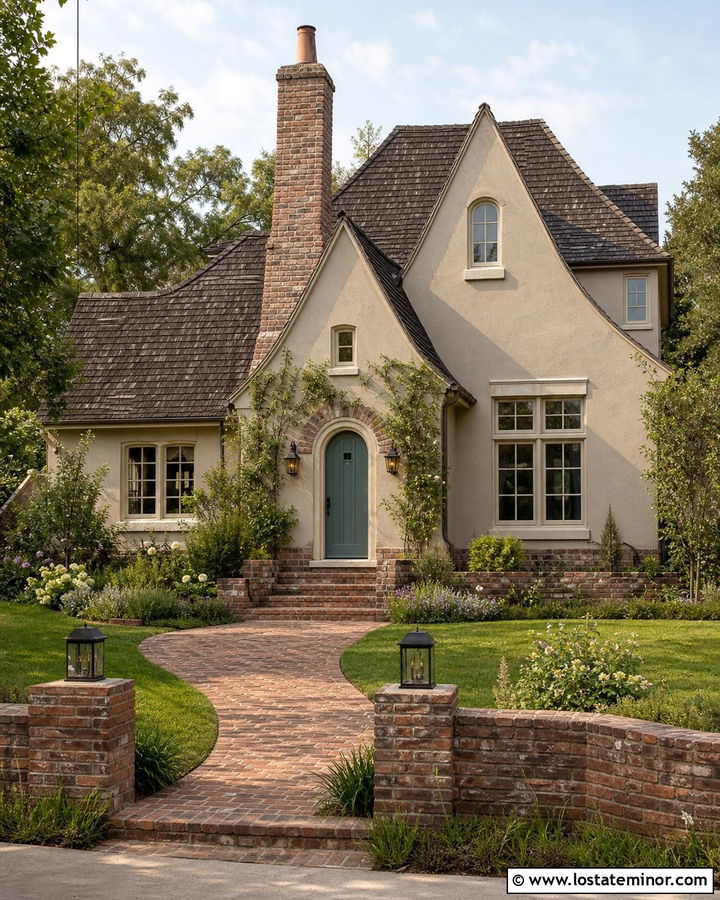 Greige Cottage With Reclaimed Brick - 30 Greige House Design With Brick Accents Ideas
