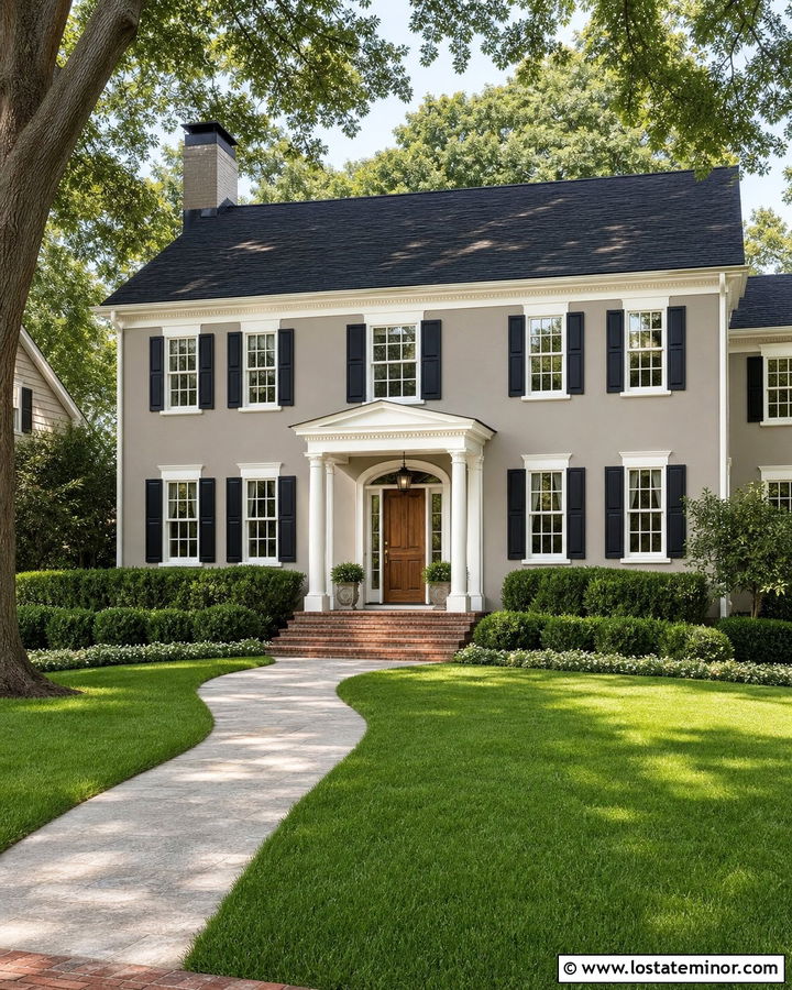 Greige House With Black Shingle Roof - 30 Greige House Design With Roof Ideas