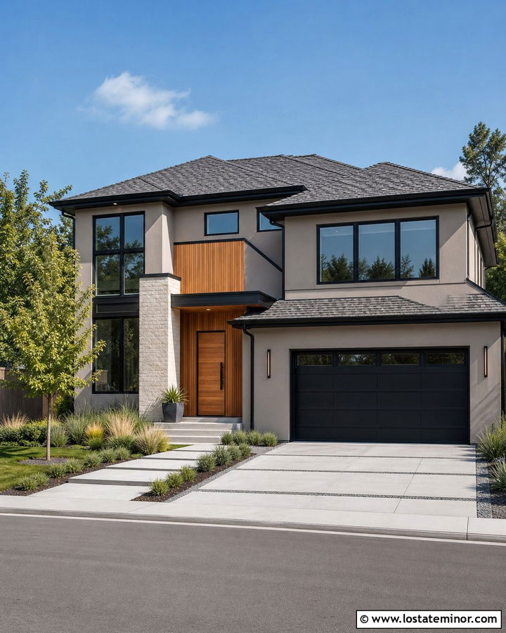 Greige House With Black Trim And Gray Shingles - 30 Greige House Design With Shingles Ideas