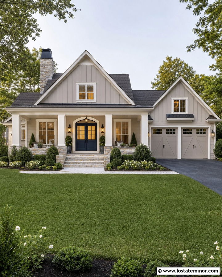 Greige House With Double Dutch Doors - 30 Greige House Design With Dutch Door Ideas