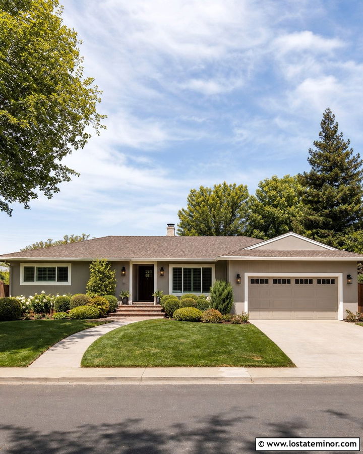 Greige House With Light Brown Roof - 30 Greige House Design With Roof Ideas