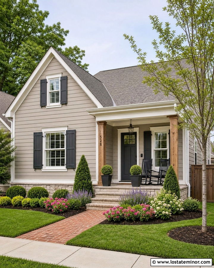 Greige House With Light Gray Shingles - 30 Greige House Design With Shingles Ideas