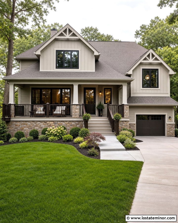 Greige House With Matching Greige Deck - 30 Greige House Design With Deck Ideas