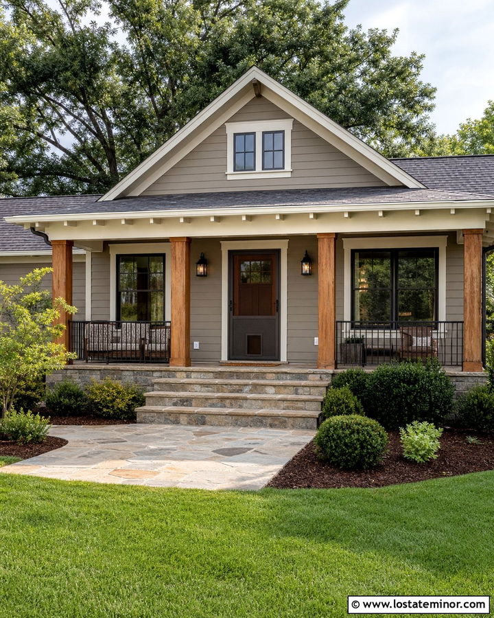 Greige House With Pet Friendly Screen Door - 30 Greige House Design With Screen Door Ideas