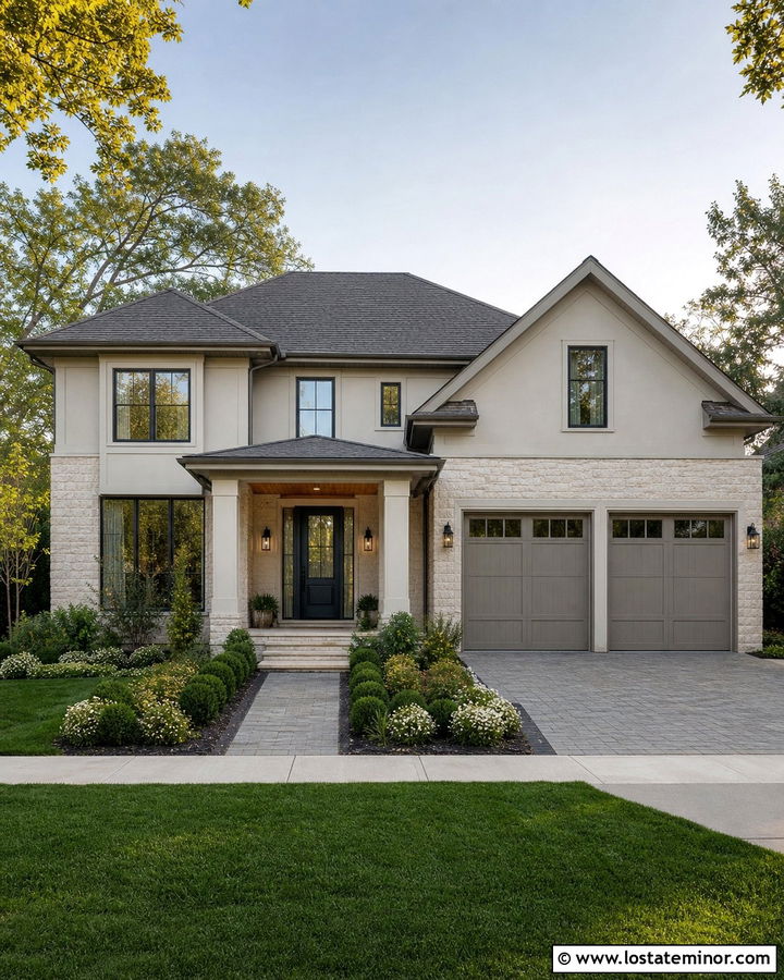 Greige House With Pewter Roof - 30 Greige House Design With Roof Ideas