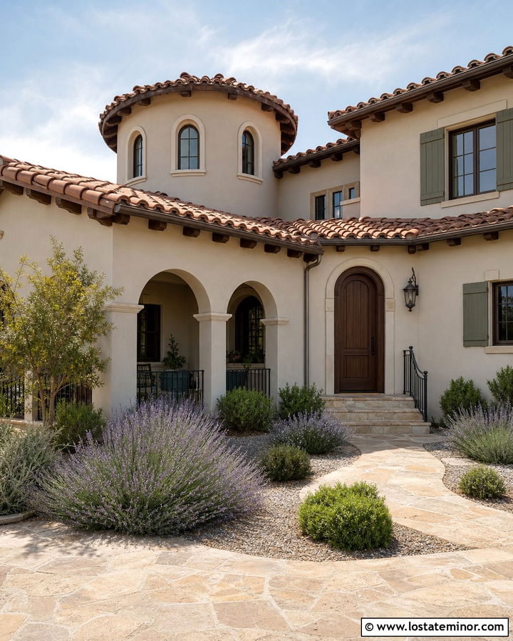 Greige House With Terracotta Tile Roof - 30 Greige House Design With Roof Ideas