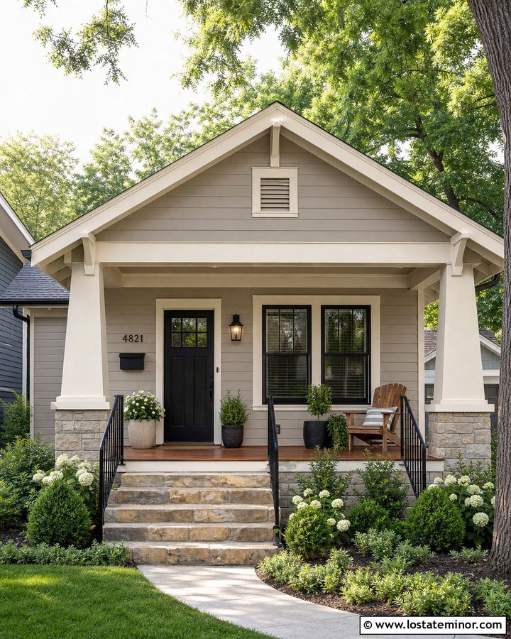 Greige House With Wall Mounted Mailbox - 30 Greige House Design With Mailbox Ideas