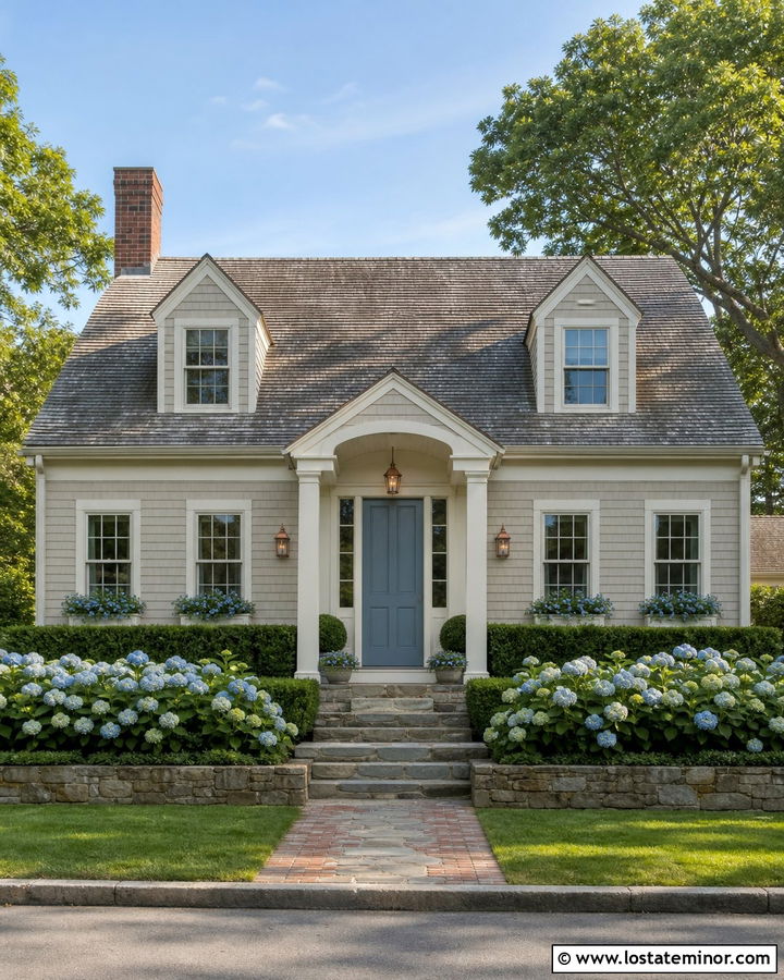 Greige Shake Siding With Cream Trim - 30 Greige House Design With Siding Ideas