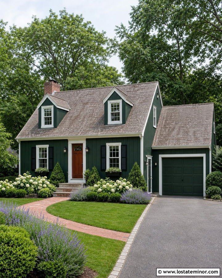 Hunter Green Board And Batten Cape Cod House - 30 Hunter Green House Design With Board and Batten Ideas