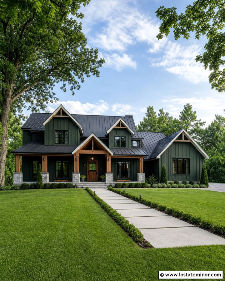 Hunter Green Board And Batten Siding - 30 Hunter Green House Design With Siding Ideas