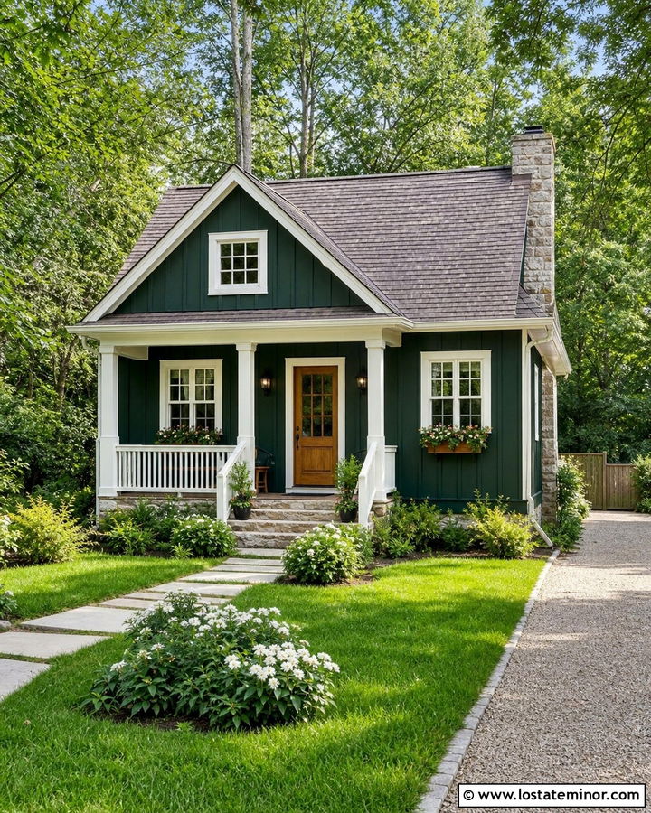 Hunter Green Board And Batten Small Cottage - 30 Hunter Green House Design With Board and Batten Ideas